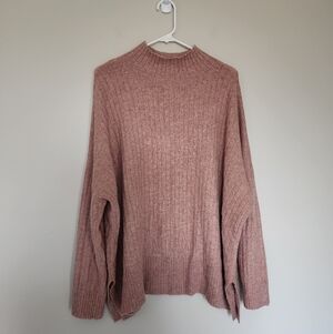 Loft Pink Mock Neck Sweater Large